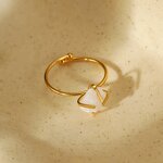 Adjustable Opening Rings for Women Manufacturer - Stainless Steel with Natural Stone 18K Gold Plated Waterproof