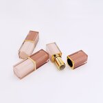 Lipstick Tube Manufacturer - Custom Color Pink ABS Square 3.5g Gold Plated Plastic Cosmetic