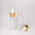 Glass Dropper Bottle Manufacturer - Stock 15ml 30ml 50ml 100ml Clear Frosted Transparent with Gold Cap