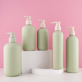 HDPE Plastic Shampoo Bottle Manufacturer - Luxury Green 200ml 250ml 300ml 400ml 500ml with Pump
