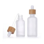 Glass Dropper Bottles Manufacturer - Wholesale 1oz Clear Frosted with Wood Grain Lid 5ml to 100ml