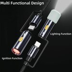 6 in 1 PD 60W Charging Cable Manufacturer - Outdoor with LED Light Ignition Nylon Braided for iPhone 16 15 iOS Camera Use