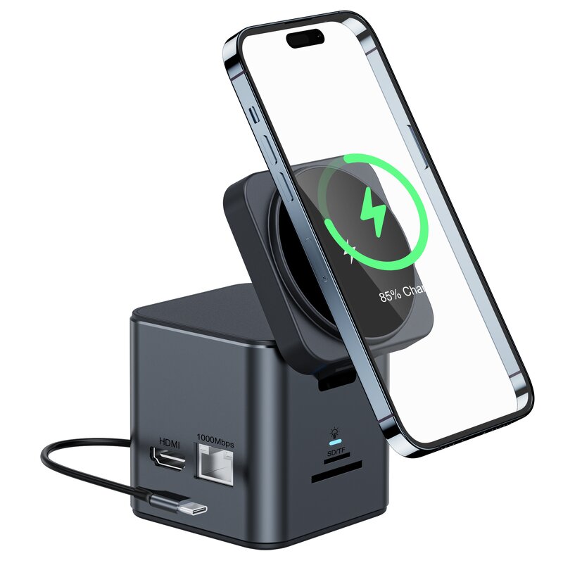 8 in 1 Magnetic Wireless Charger Stand Manufacturer - USB C Hub 3.0 Multi Adapter for Watch Airpod Phones Trending Product 2024