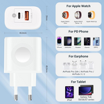 23W Apple Watch Charger Manufacturer - Portable Dual Ports Fast Charging Wall Adapter for iPhone Samsung AirPods Android