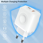 23W Apple Watch Charger Manufacturer - Portable Dual Ports Fast Charging Wall Adapter for iPhone Samsung AirPods Android