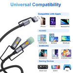 6 in 1 PD 60W Charging Cable Manufacturer - Outdoor with LED Light Ignition Nylon Braided for iPhone 16 15 iOS Camera Use