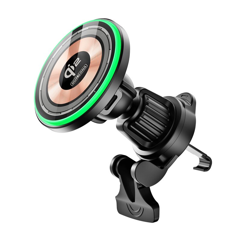 Qi2 15W Compact Wireless Magnetic Car Charger Manufacturer - Rapid Charging LED Short Circuit Safe with Automatic Adapters