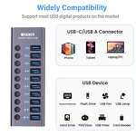 10-Port USB 3.0 Aluminum Hub Adapter Manufacturer - Super Speed 5Gbps 60W for Data Transfer & Charging