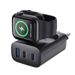 43W Apple Watch Charging Block Manufacturer - Built-in iWatch Charger 3 Ports Fast with USB-C USB-A PD for iPhone