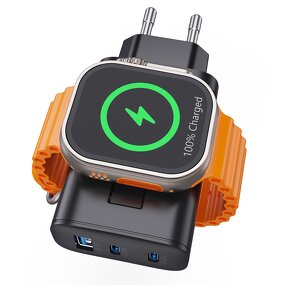 43W Apple Watch Charging Block Manufacturer - Built-in iWatch Charger 3 Ports Fast with USB-C USB-A PD for iPhone