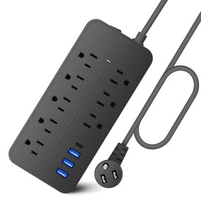 US 12-Port Power Strip Manufacturer - 2000W PD Function Portable Fast Charging Station 3USB+Type C Fireproof for Earphone Camera