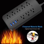 US 12-Port Power Strip Manufacturer - 2000W PD Function Portable Fast Charging Station 3USB+Type C Fireproof for Earphone Camera