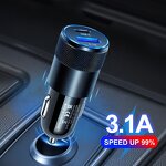 3.1A USB Car Charger Manufacturer - QC3.0 Type C PD Fast Charging Dual Port Power Adapter for Mobile Phone