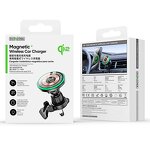 Qi2 15W Compact Wireless Magnetic Car Charger Manufacturer - Rapid Charging LED Short Circuit Safe with Automatic Adapters