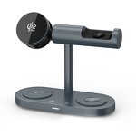 Qi2.2 5-in-1 Magnetic Wireless Charger Manufacturer - 25W Fast with Light Cooling AI Clock Calendar for Smartphone Earbuds Watch