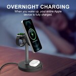 3-in-1 Wireless Charger Manufacturer - Magnetic Charging Station Holder Rotation Travel for Airpods Phone Watch