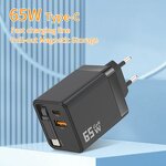 65W PD Charger Manufacturer - with Retractable Type C Cable EU US UK Plug Mobile Phone Wall Adapter USB C OTP Protection