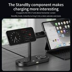Qi2 25W Wireless Charging Station Manufacturer - 7 in 1 Magnetic with LED Light Multi-function for Phone Watch