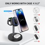 3-in-1 Wireless Charger Manufacturer - Magnetic Charging Station Holder Rotation Travel for Airpods Phone Watch