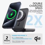 Portable 3 in 1 Qi2 Magnetic Wireless Charger Manufacturer - New Qi2 15W with 10000mAh Fast Charging Battery Stand Foldable
