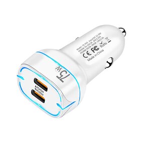 75W Dual USB C Car Charger Manufacturer - Fast Charging Station with PD3.0/QC3.0 Type C OTP/OVP Protection for Huawei Phone 17