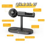 Qi2.2 5-in-1 Magnetic Wireless Charger Manufacturer - 25W Fast with Light Cooling AI Clock Calendar for Smartphone Earbuds Watch