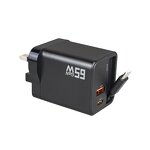 65W GaN Wall Chargers Manufacturer - Single Dual Port with Retractable Built-in Cable Portable OTP OVP for Phones Tablets Laptops