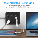 EU Travel Power Strip Manufacturer - 6-Socket 2500W with 4-USB 2 Type-C Overload Protection 1.8m Line CE Certified for Laptop Camera