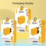 120W PD Fast Charging USB Charger Manufacturer - with EU US UK Plug QC USB Type C Wall Adapter for Earphones Travel