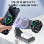 4 in 1 Wireless Charger Manufacturer - 2025 New Curved Design Multifunction for Smartphones Watch Earphone for Home Office