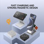 15W Folding Wireless Charging Station Manufacturer - OEM Qi 3 in 1 Portable Travel Charger for Phone Watch Earbuds