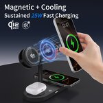 Qi2 25W Wireless Charging Station Manufacturer - 7 in 1 Magnetic with LED Light Multi-function for Phone Watch