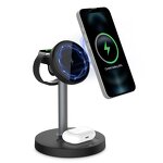3-in-1 Wireless Charger Manufacturer - Magnetic Charging Station Holder Rotation Travel for Airpods Phone Watch