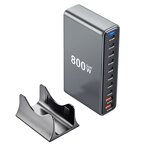 800W GaN Fast Charger Manufacturer - PD 3.0 Portable Desktop Wall Plug for Laptop iPhone 10 Ports