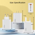 120W PD Fast Charging USB Charger Manufacturer - with EU US UK Plug QC USB Type C Wall Adapter for Earphones Travel