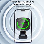 15W Compact Wireless Magnetic Car Charger Manufacturer - Portable with LED Short Circuit Safe Automatic Adapters & US Phone Holder