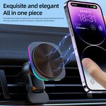 15W Compact Wireless Magnetic Car Charger Manufacturer - Portable with LED Short Circuit Safe Automatic Adapters & US Phone Holder