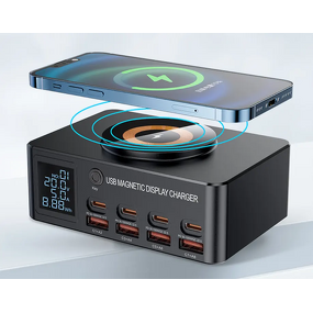 140W USB C Charger Manufacturer - GaN 8-Port Fast Charging Hub PD 100W for Laptop 15W Wireless for iPhone 16