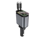 120W Retractable Car Charger Manufacturer - with Dynamic Lights Dual Retractable USB C Cables for Phone Laptop 2024 New Star Light