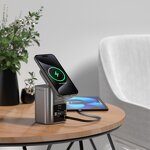 90W Wireless Charger Stand Manufacturer - Dual Retractable USB C PD Cable Fast Charging Dock for Phone Desktop Laptop