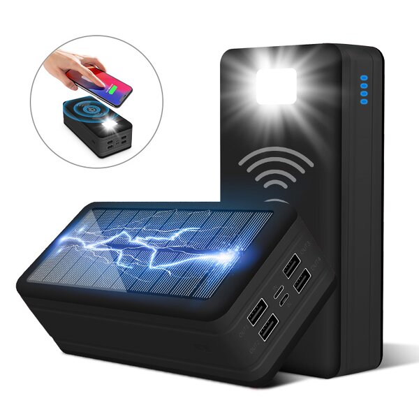 50000mAh Solar Power Bank Manufacturer - Wireless Fast Charging QC2.2 15W Portable LED Display for Outdoor Camping Travel Hiking