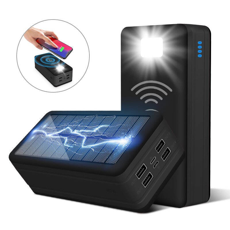 50000mAh Solar Power Bank Manufacturer - Wireless Fast Charging QC2.2 15W Portable LED Display for Outdoor Camping Travel Hiking