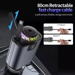 5 in 1 Car Charger Manufacturer - USB C PD Super Fast Charging with Aromatherapy Spray Starry Top Starlight Retractable