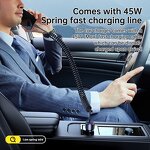 75W USB Car Charger Manufacturer - Type C Fast Charging PD with 45W Spring Wire Portable Travel