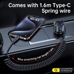 45W PD Car Charger Manufacturer - RGB Flashing 1.6m Spring Wire with Safety Fuse & Auto Overheat Protection