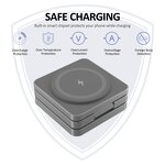 15W Folding Wireless Charging Station Manufacturer - OEM Qi 3 in 1 Portable Travel Charger for Phone Watch Earbuds