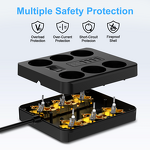 EU Travel Power Strip Manufacturer - 6-Socket 2500W with 4-USB 2 Type-C Overload Protection 1.8m Line CE Certified for Laptop Camera