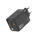 65W PD Charger Manufacturer - with Retractable Type C Cable EU US UK Plug Mobile Phone Wall Adapter USB C OTP Protection