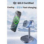 TEC Cooling 3 in 1 Wireless Charger Station Manufacturer - Magnetic Qi22 25W with Adjustable Head for iPhone Watch AirPods