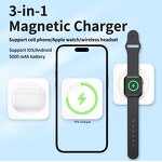 3 in 1 Metal Magnetic Wireless Power Bank Manufacturer - for iPhone Airpods Watch Mini Portable Fast Charging 5000mAh External Battery